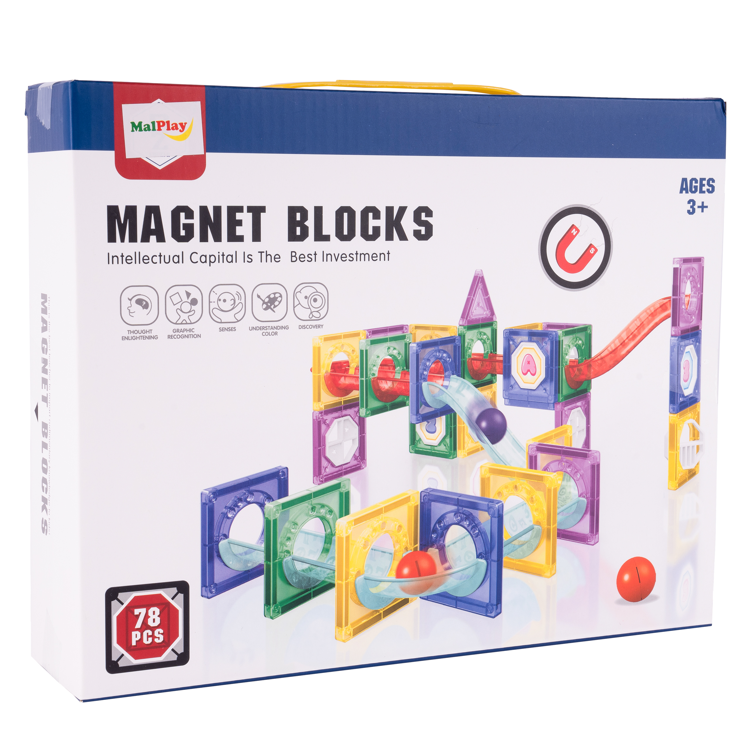 Magnetická stavebnice 3D 78 dílků
